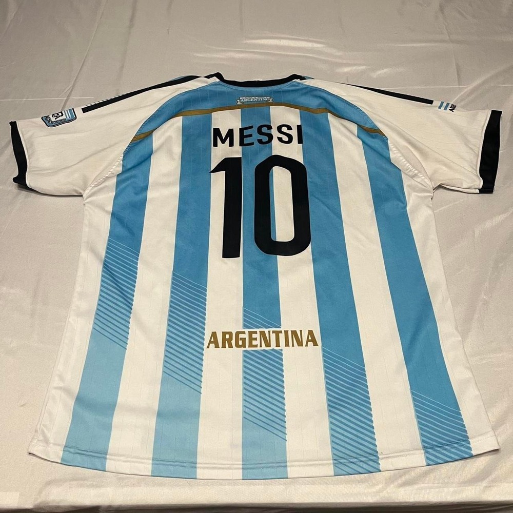 American Vintage Argentina-style Soccer Jersey - White & Sky Blue